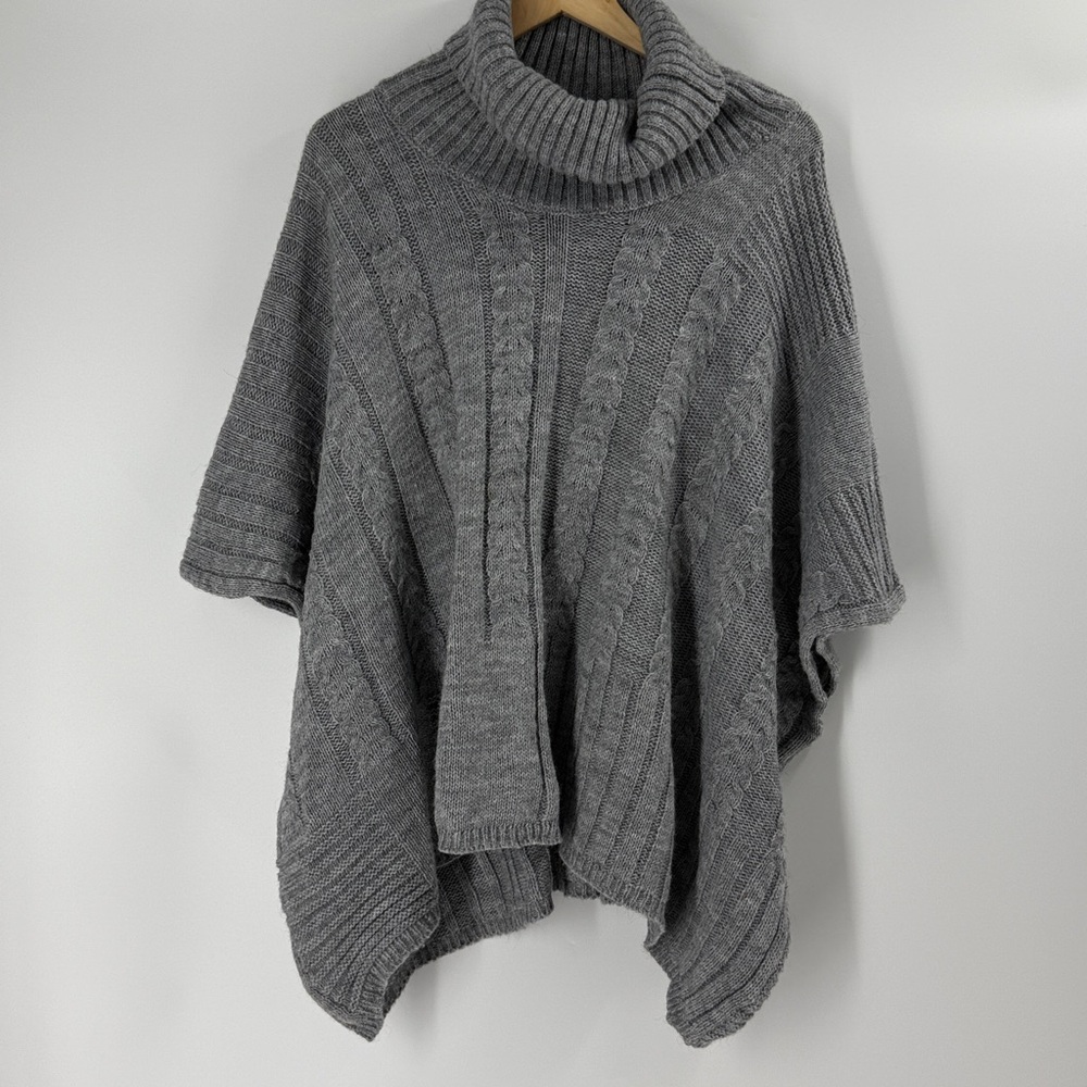 Maison Pholya Wool Alpaca turtleneck Made in Italy oversized sweater poncho